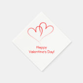 2つの赤いハート-ハッピーバレンタインデー! スタンダードカクテルナプキン (角)