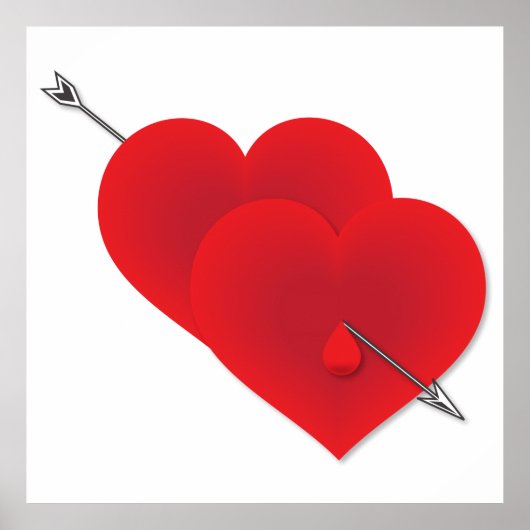 2つの赤いハート ポスター (正面)