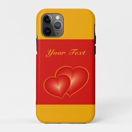 2つの赤いハート、モダンデジタルアートグラフィックカスタム Case-Mate iPhoneケース (裏面)
