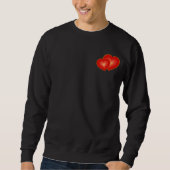 2つの赤いハート、モダンDigital Art Graphic スウェットシャツ (正面)