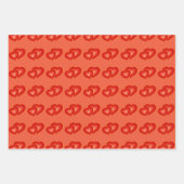 2つの赤いハート、モダンDigital Art Graphic ラッピングペーパーシート (正面)