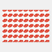 2つの赤いハート、モダンDigital Art Graphic ラッピングペーパーシート (正面3)