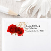 2つの赤いバラ ラベル (インサイチュ)