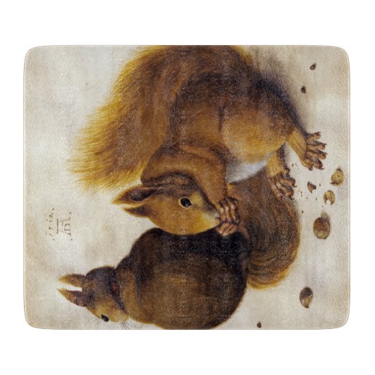 2つの赤いリス（Albrecht Durer著） カッティングボード (正面)