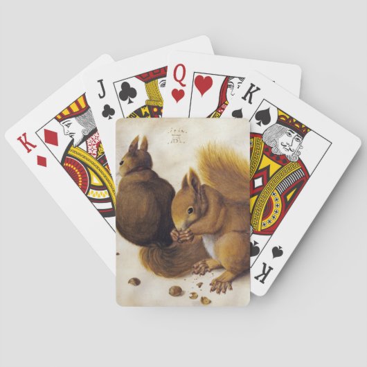 2つの赤いリス（Albrecht Durer著） トランプ (裏面)