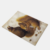 2つの赤いリス（Albrecht Durer著） ドアマット (アングル)