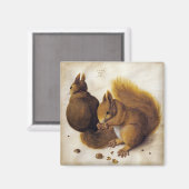 2つの赤いリス（Albrecht Durer著） マグネット (正面/裏面)