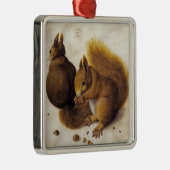 2つの赤いリス（Albrecht Durer著） メタルオーナメント (右)