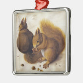 2つの赤いリス（Albrecht Durer著） メタルオーナメント (左)