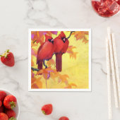 2つの赤い深紅色ゴールデン背景 スタンダードカクテルナプキン (インサイチュ)