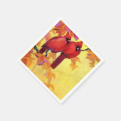 2つの赤い深紅色ゴールデン背景 スタンダードカクテルナプキン (角)