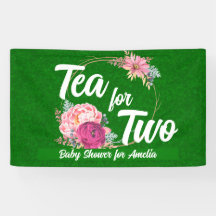 2つの赤ちゃんシャワーのバナーの背景のお茶