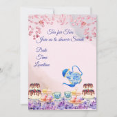 2つの赤ちゃんシャワー用ツインティー招待状 招待状 (正面)