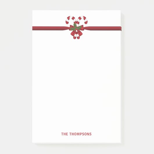 2つの赤と白フェスティバルキャンディーキャンと文字 ポストイット (正面)