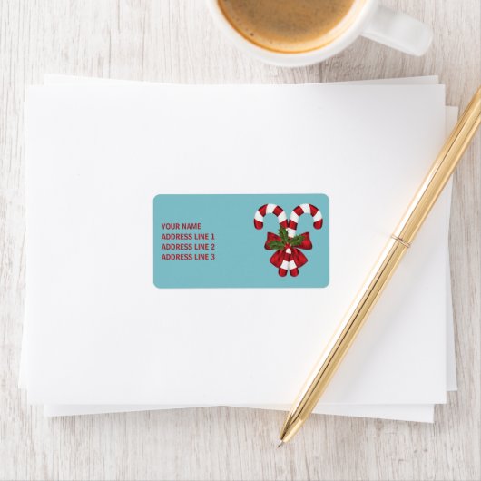 2つの赤と白フェスティバルキャンディーキャンと文字 ラベル (インサイチュ)