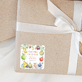 2つの踊りフルーツ2nd誕生日パーティー スクエアシール