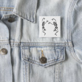 2つの踊る骨組ハロウィンボタン 缶バッジ (インサイチュ)