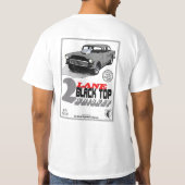2つの車線の黒い上のワイシャツ Tシャツ (裏面)