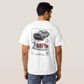 2つの車線の黒い上のワイシャツ Tシャツ (裏面フル)