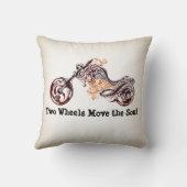 2つの車輪は精神のオートバイの装飾用クッションを動かします クッション (裏面)