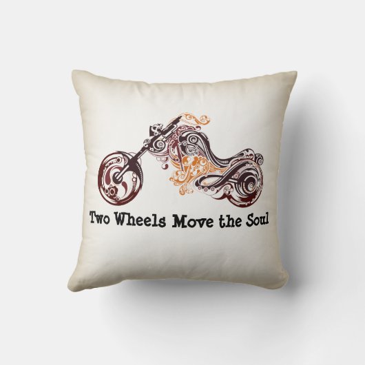 2つの車輪は精神のオートバイの装飾用クッションを動かします クッション (裏面)