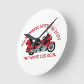 2つの車輪 ラウンド壁時計 (傾斜)