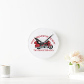 2つの車輪 ラウンド壁時計 (ホーム)