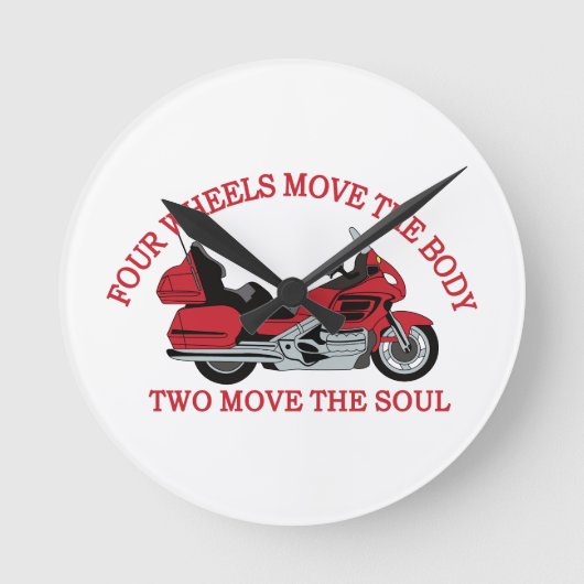 2つの車輪 ラウンド壁時計 (正面)