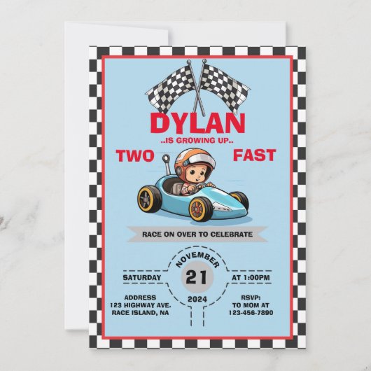 2つの速くてかわいい招待状 招待状 (正面)