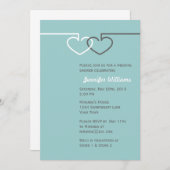 2つの連結のハート 招待状 (正面/裏面)