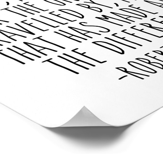 2つの道路が木材で分岐した、ロバート・フロスト引用文 ポスター (角)