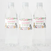 2つの野生のお祝い – ピンクの動物の豪華なザ! ペットボトルラベル (ボトル)