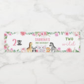 2つの野生のお祝い – ピンクの動物の豪華なザ! ペットボトルラベル (シングルラベル)