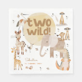 2つの野生のサファリの動物の子供の誕生日 スタンダードランチョンナプキン (正面)