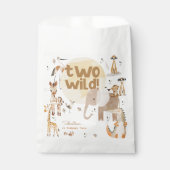 2つの野生のサファリの動物の子供の誕生日 フェイバーバッグ (正面)