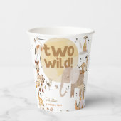 2つの野生のサファリの動物の子供の誕生日 紙コップ (裏面)