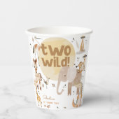 2つの野生のサファリの動物の子供の誕生日 紙コップ (正面)