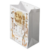 2つの野生のサファリアニムキッズ2人の誕生日 ミディアムペーパーバッグ (正面アングル)