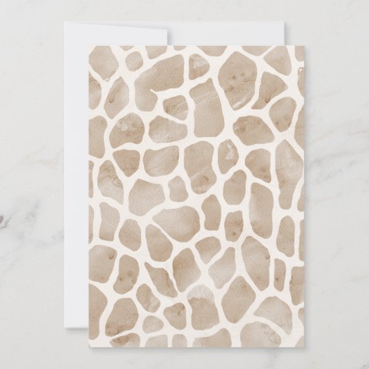 2つの野生のサファリジャングル動物2nd誕生日 招待状 (裏面)