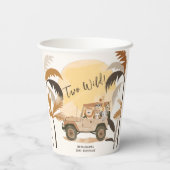 2つの野生のサファリジャングル動物2nd誕生日 紙コップ (裏面)