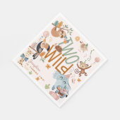 2つの野生のサファリ動物の子供の誕生日パーティー スタンダードランチョンナプキン (角)