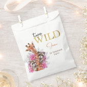 2つの野生のサファリ動物の子供の誕生日パーティー フェイバーバッグ (クリップ留めされた状態)