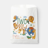 2つの野生のサファリ動物の子供の誕生日パーティー フェイバーバッグ (正面)