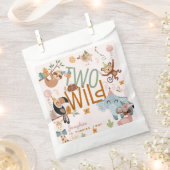 2つの野生のサファリ動物の子供の誕生日パーティー フェイバーバッグ (クリップ留めされた状態)