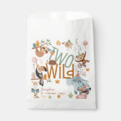 2つの野生のサファリ動物の子供の誕生日パーティー フェイバーバッグ (正面)