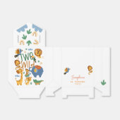 2つの野生のサファリ動物の子供の誕生日パーティー フェイバーボックス (折り畳みなし)