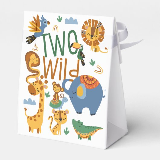 2つの野生のサファリ動物の子供の誕生日パーティー フェイバーボックス (裏面サイド)