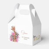 2つの野生のサファリ動物の子供の誕生日パーティー フェイバーボックス (裏面サイド)