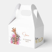 2つの野生のサファリ動物の子供の誕生日パーティー フェイバーボックス (正面サイド)