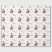 2つの野生のサファリ動物の子供の誕生日パーティー ラッピングペーパー (フラット)